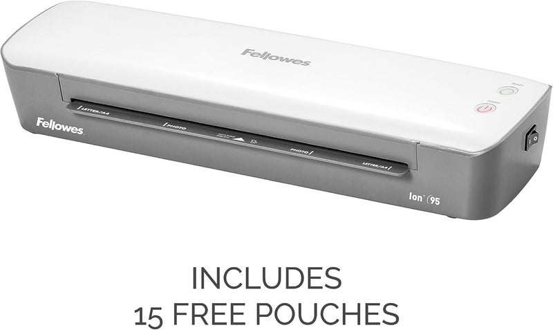 Fellowes Ion 95 Thermal Laminator for Home, School or Office with 15 Pouch Starter Kit, Easy to Use, Quick Warm-Up, Jam-Free (5247201) - Image 2